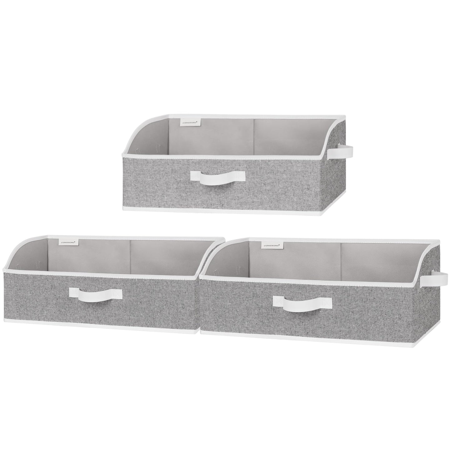 StorageWorks Closet Storage Bins, Beige(Cotton-linen), Medium, 3-Pack