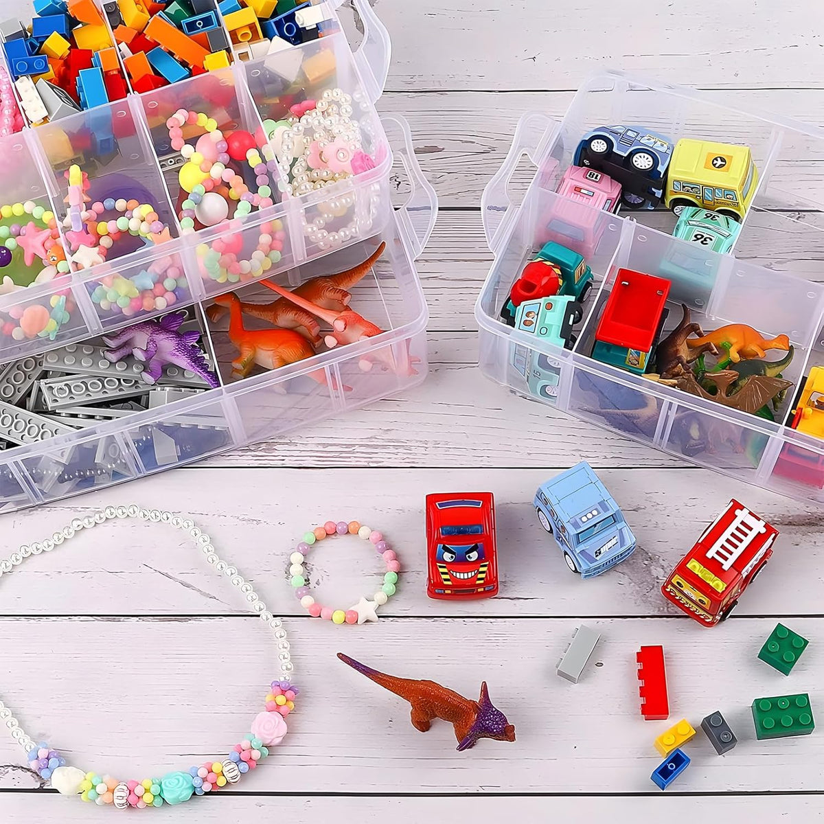 Bead Organizer 3 Tier 30 grid Stackable Craft Tackle Storage Container