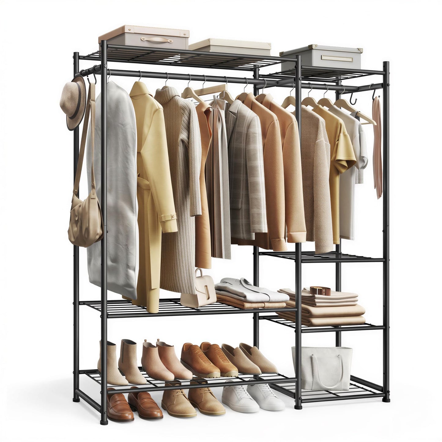 SONGMICS Portable Closet Wardrobe, Freestanding Clothing Rack