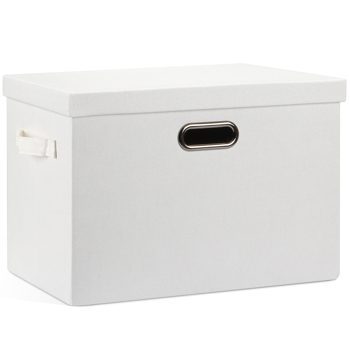 Graciadeco Large Quart Collapsible Stackable Storage Bins with Lids, 3 Packs Beige Linen Fabric Closet Boxes with Lids, Storage Cube Baskets Container Organizers for Bedroom Office(16.6 x 11.7 x 10.8)