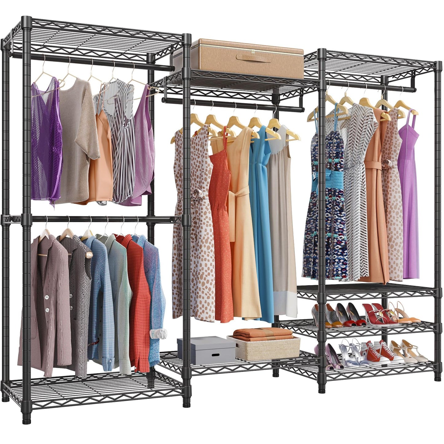 VIPEK V5 Heavy Duty Clothes Rack, Freestanding Modular Closet System, Black