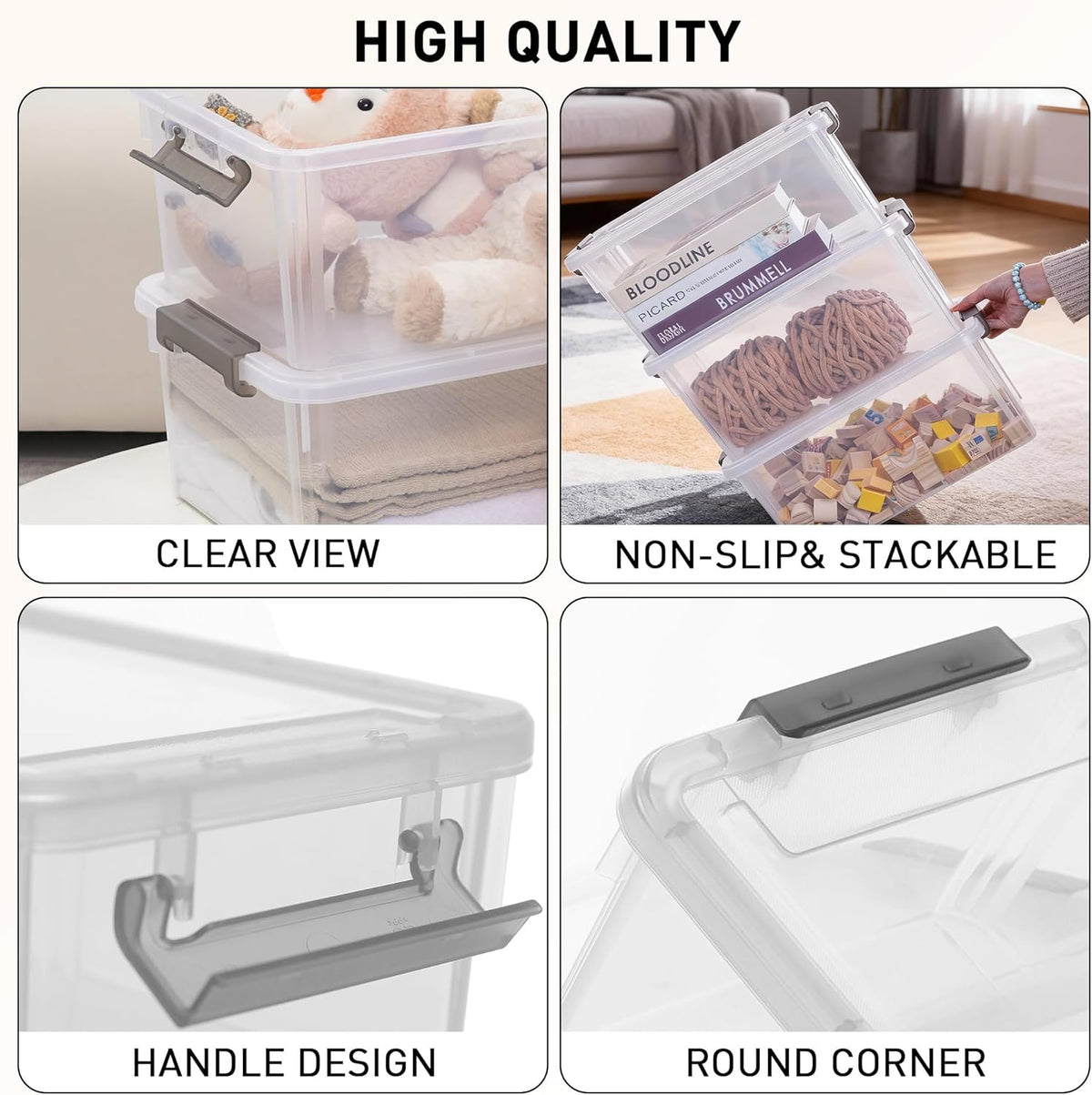 Citylife 17 QT Clear Storage Bins with Lids 1 Pack Plastic Storage Bins