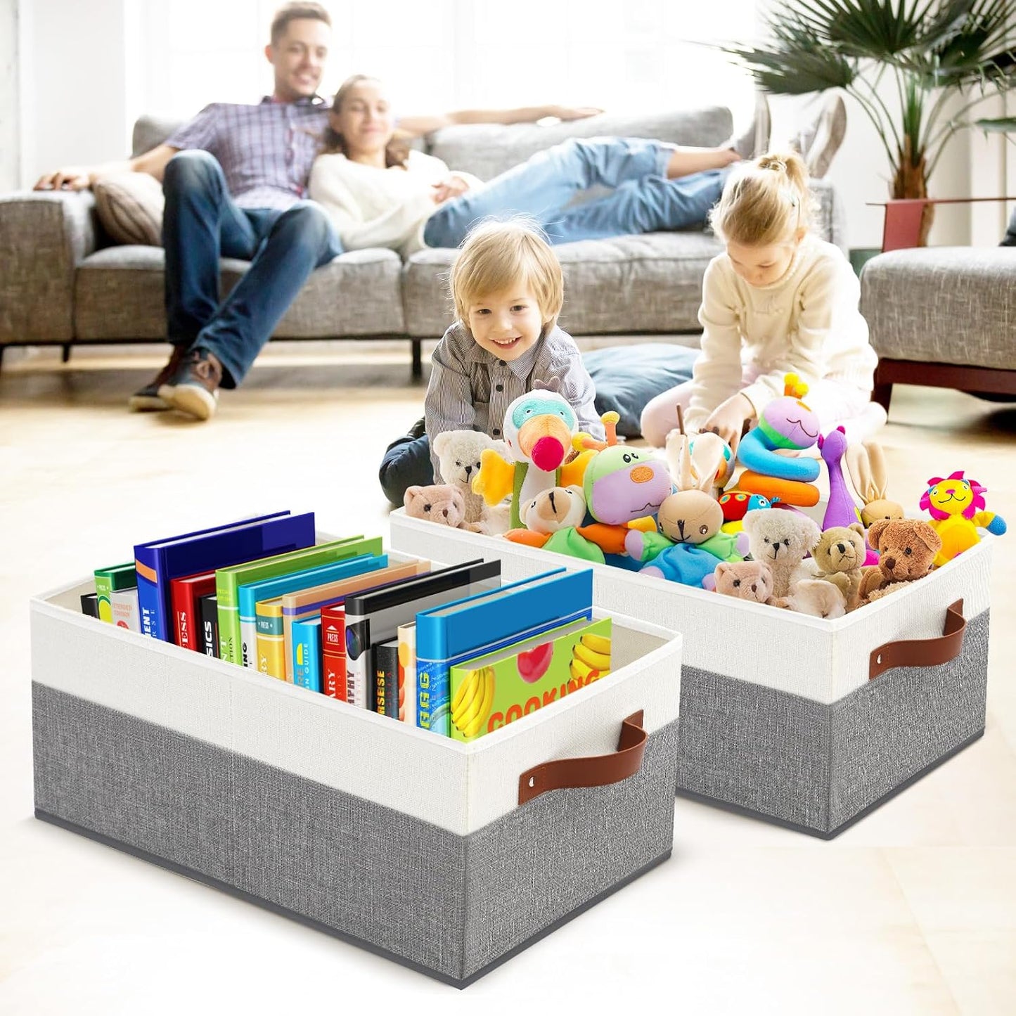 3 Pack Large Capacity Storage Bins Closet Organizer for Shelves