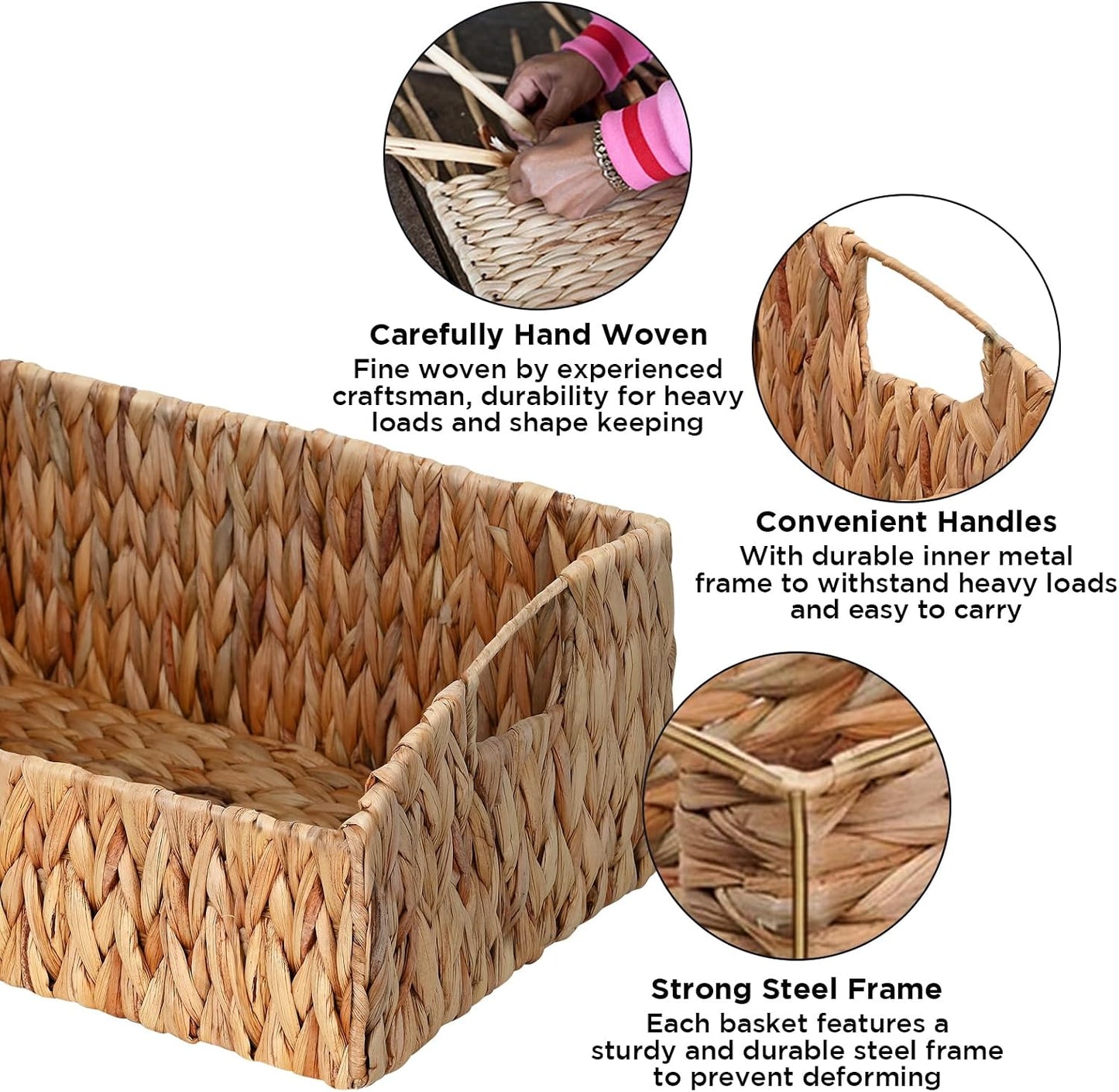 Pantry Baskets for Organizing, Wicker Basket Shelf Storage