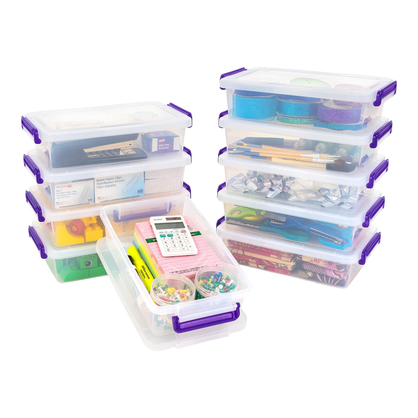 IRIS USA Storage Bins with Lids |Made in USA| 5 Qt - (6-Pack) - Clear