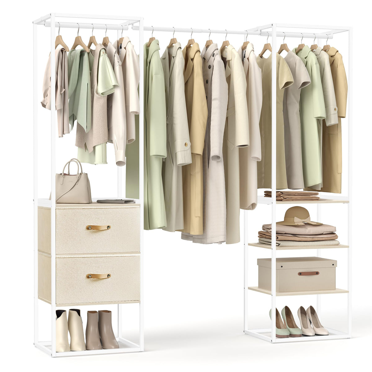 SONGMICS Portable Closet Wardrobe, Freestanding Clothing Rack
