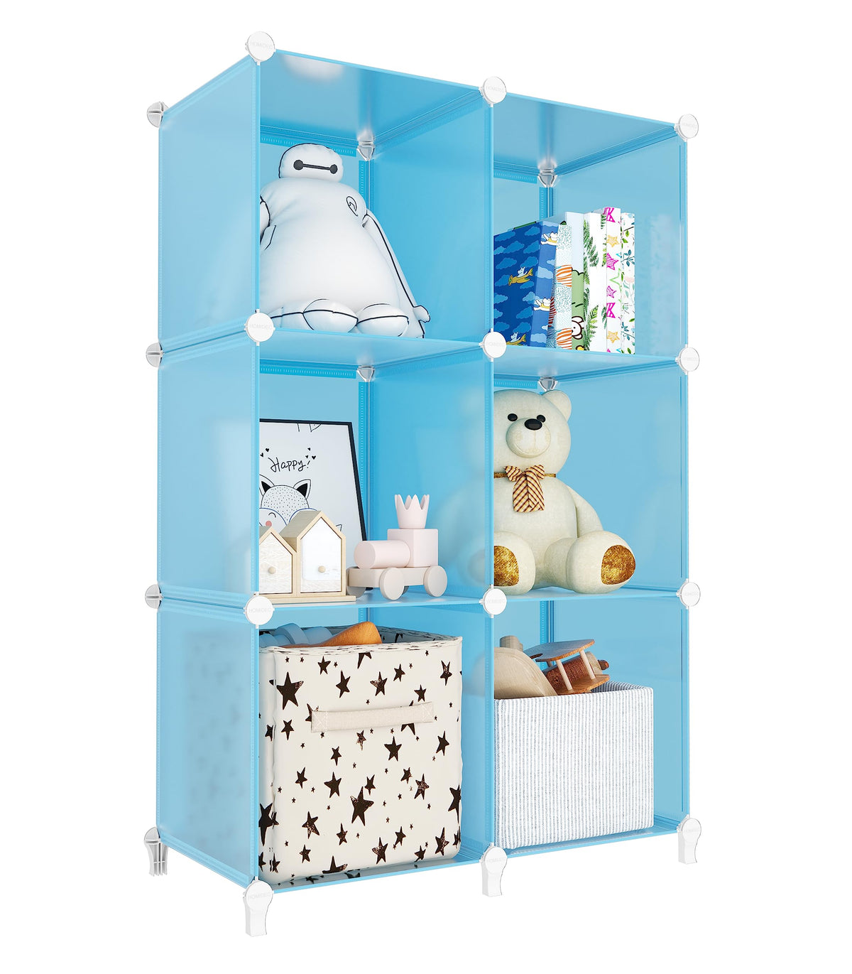 Stackable Closet Organizers and Storage 6 Cube Storage Organizer Closet Organizer for Bathroom Closet Storage for Wardrobe