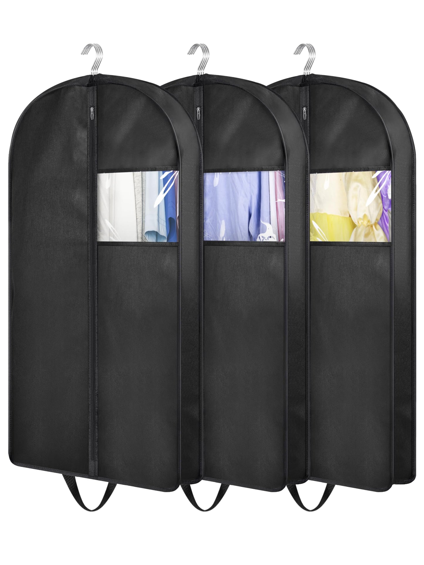 KIMBORA 43" Suit Bags for Closet Storage and Travel, Gusseted Hanging Garment Bags for Men Suit Cover With Handles for Clothes, Coats, Jackets, Shirts（3 Packs）