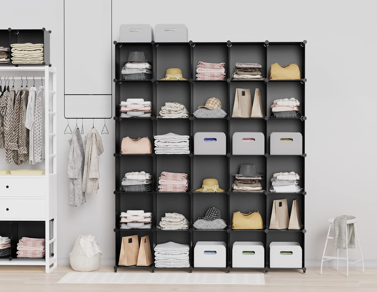 HOMIDEC Closet Organizers and Storage, 9 Cube Storage Organizer, Black