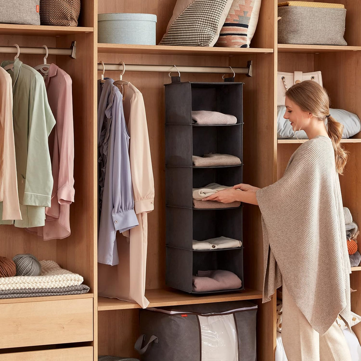 Lifewit Hanging Closet Organizer and Storage for Clothes 5 Tier