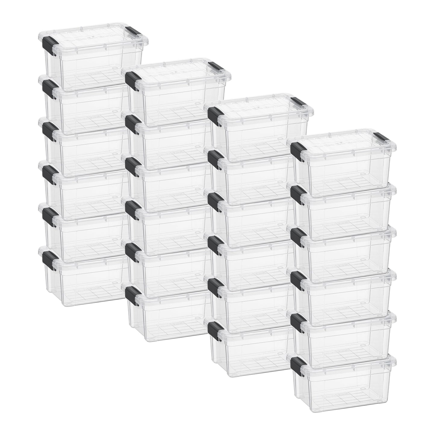 Superio Clear Plastic Storage Bins with Lid, 4.5 Quart Box, Organizing Containers, Stackable Plastic Tote for Home, Garage, Dorm, School, and Office