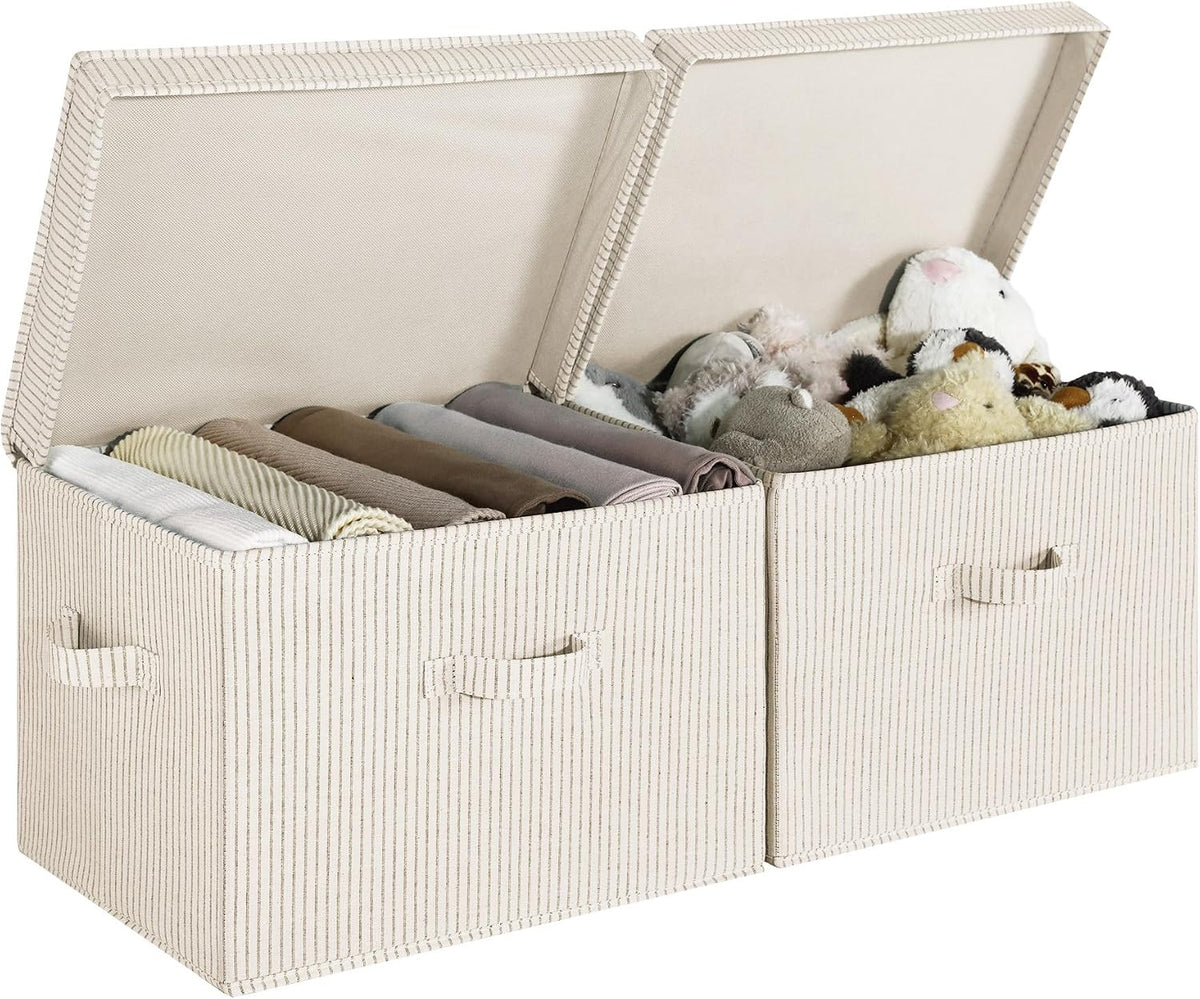 StorageWorks Fabric Storage Bins with Lids, Closet Storage Bins