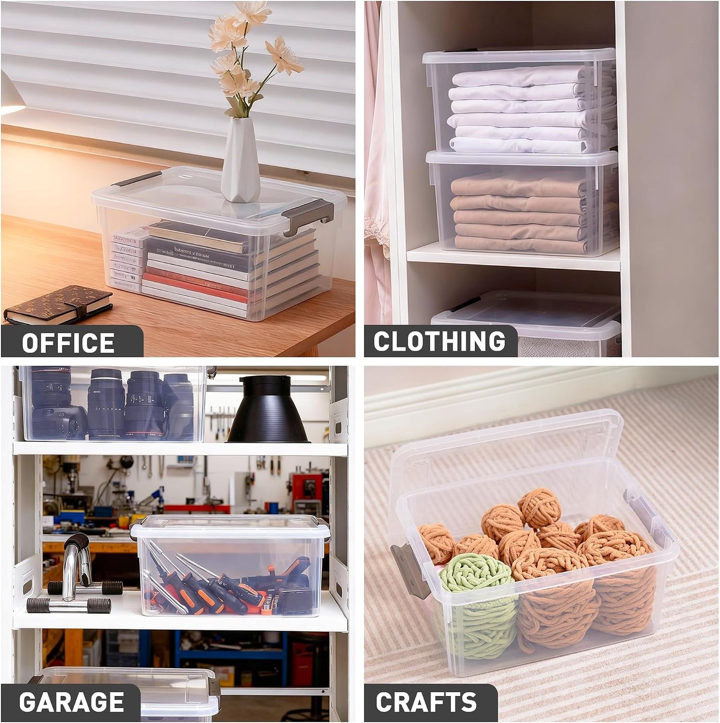 Citylife 17 QT Clear Storage Bins with Lids 1 Pack Plastic Storage Bins