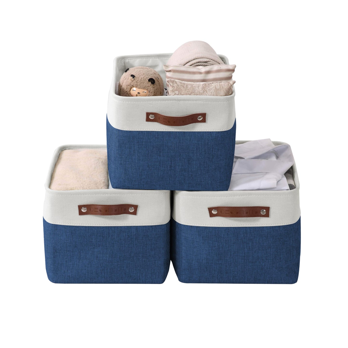 DECOMOMO Storage Bins, Large Fabric Storage Baskets for Shelves 3 Pack