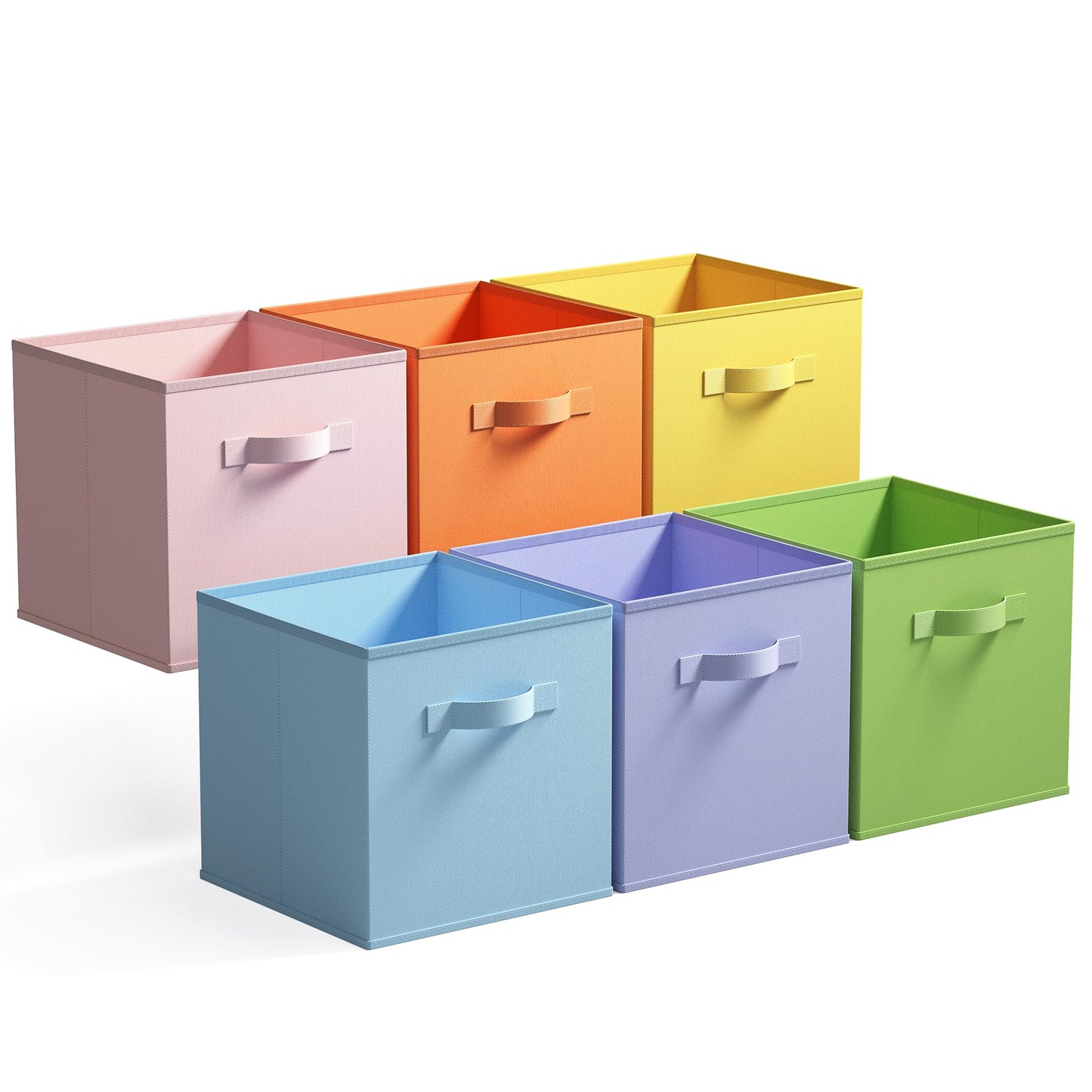GRANNY SAYS 11 Inch Cube Storage Bins, 6-Pack Storage Cube Organizer, Pink