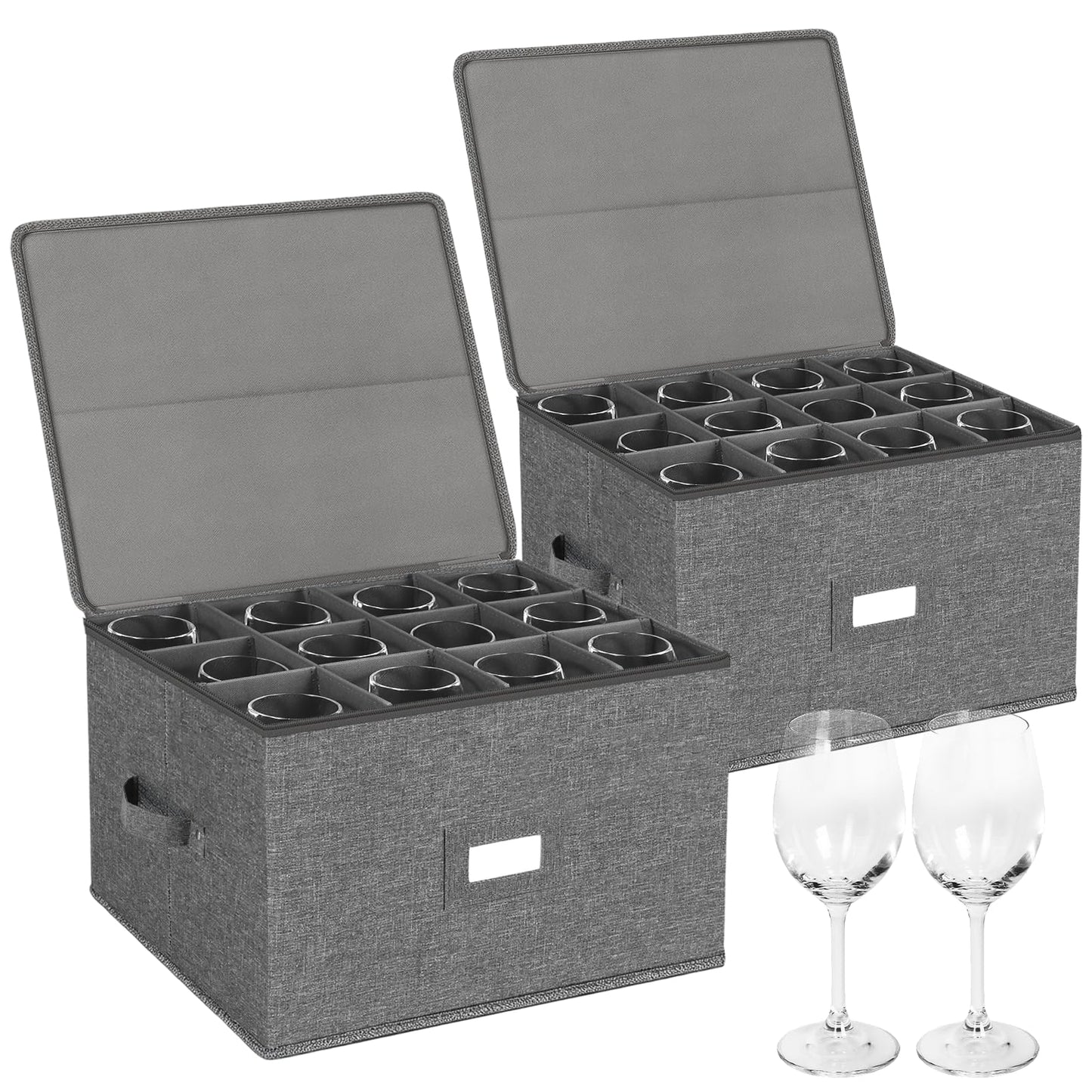 Stemware Storage Cases, Wine Glass Storage Box Containers for Crystal