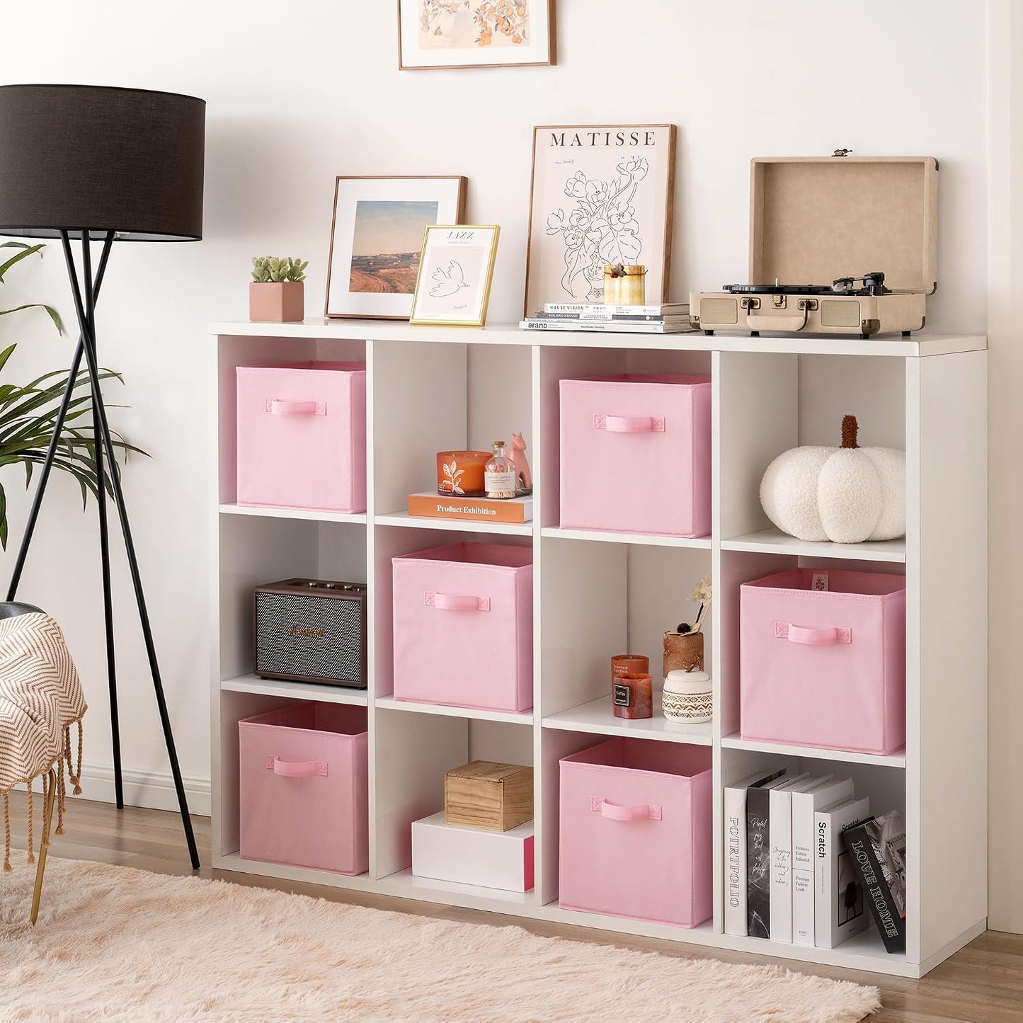 GRANNY SAYS 11 Inch Cube Storage Bins, 6-Pack Storage Cube Organizer, Pink