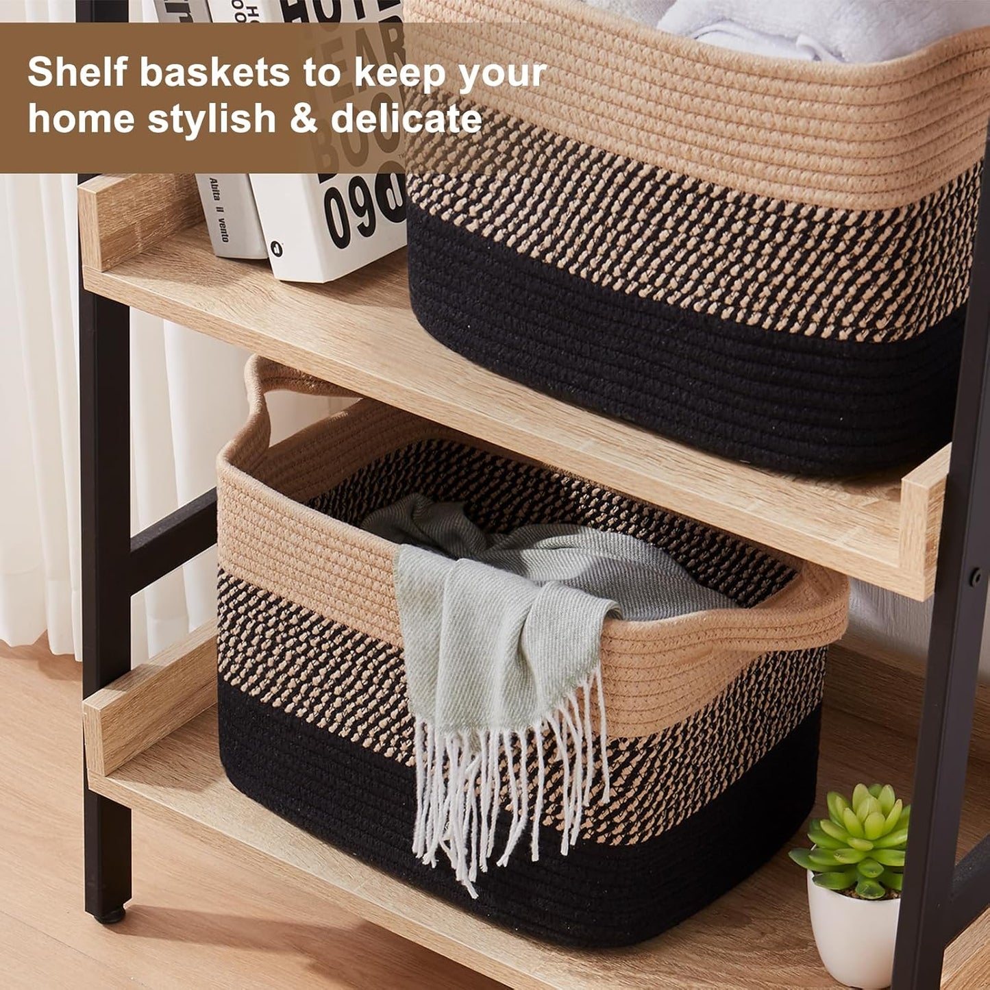 OIASKET Storage Basket for Organizing 3 Pack, Woven Baskets for Storage