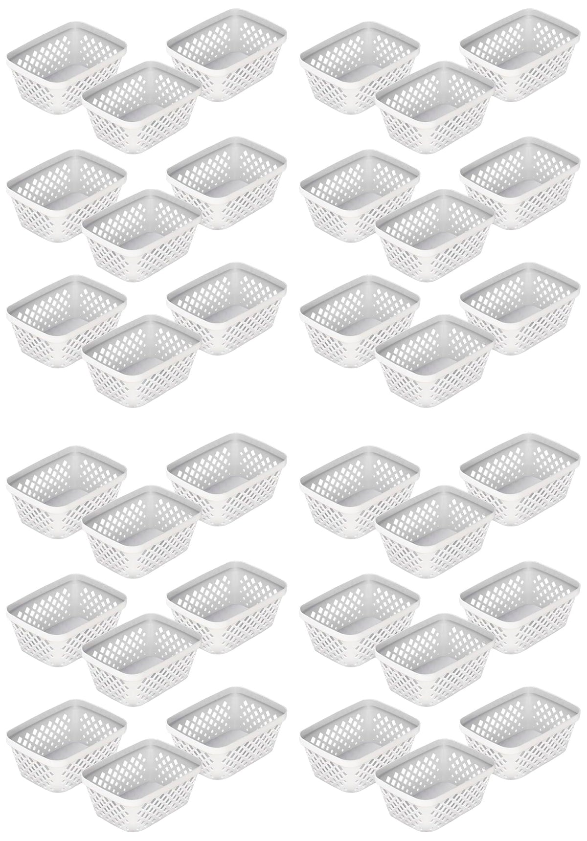 Glad Plastic Storage Basket Set - Multipurpose Drawer Trays, Kitchen Pantry Containers, and Bathroom Bins - 6 Pack Medium Organizers, Grey