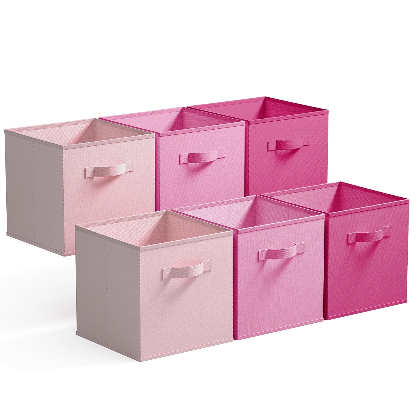 GRANNY SAYS 11 Inch Cube Storage Bins, 6-Pack Storage Cube Organizer, Pink