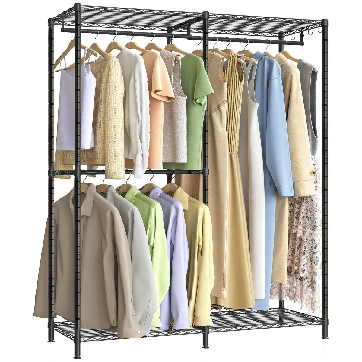 SONGMICS Closet Organizers and Storage, Clothes Rack with Shelves