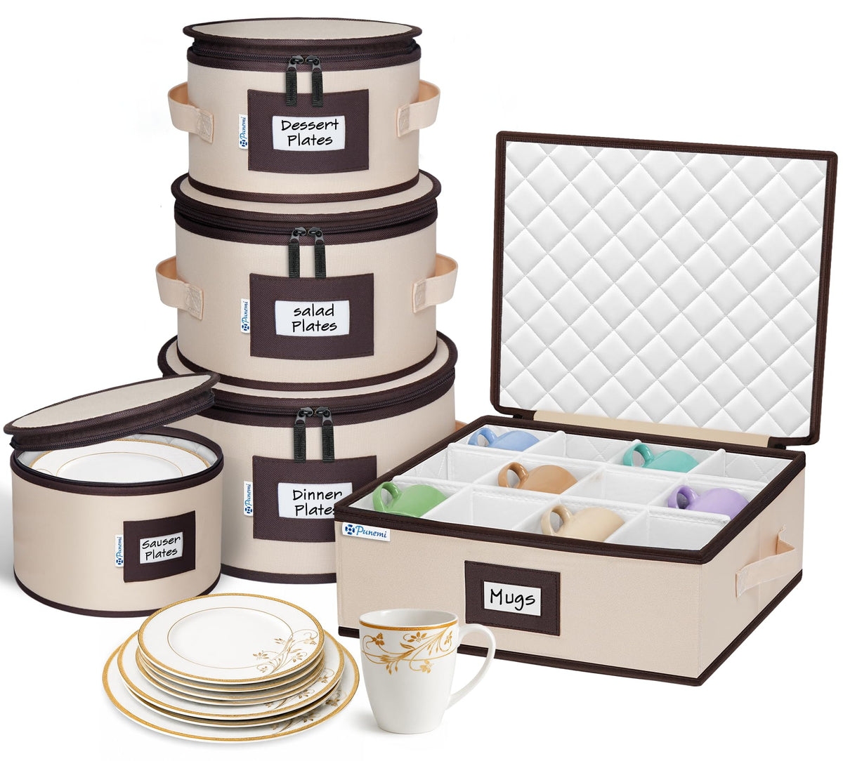 punemi Wine Glass Storage Box for 24 Glasses, Hard Shell Moving Case