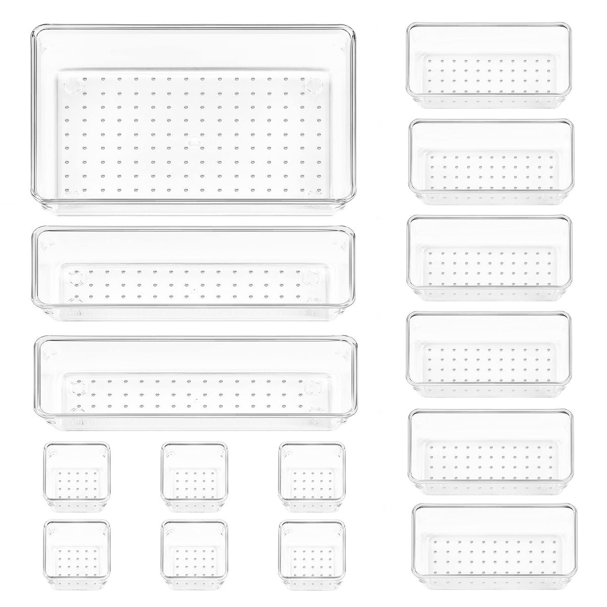 Vtopmart 25 Pack Plastic Drawer Organizers with Non-slip Rubber Pads