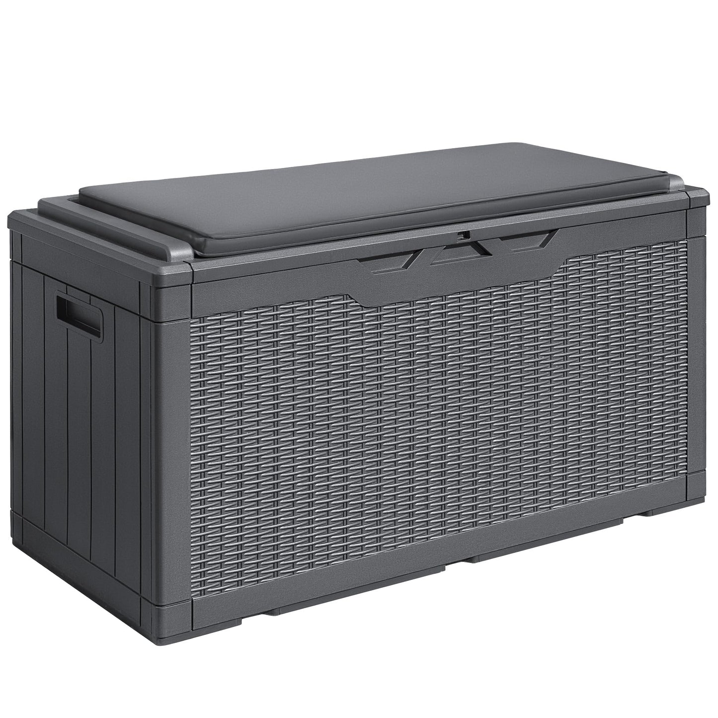 Devoko 100 Gallon Waterproof Resin Deck Box, Large Outdoor Storage Box