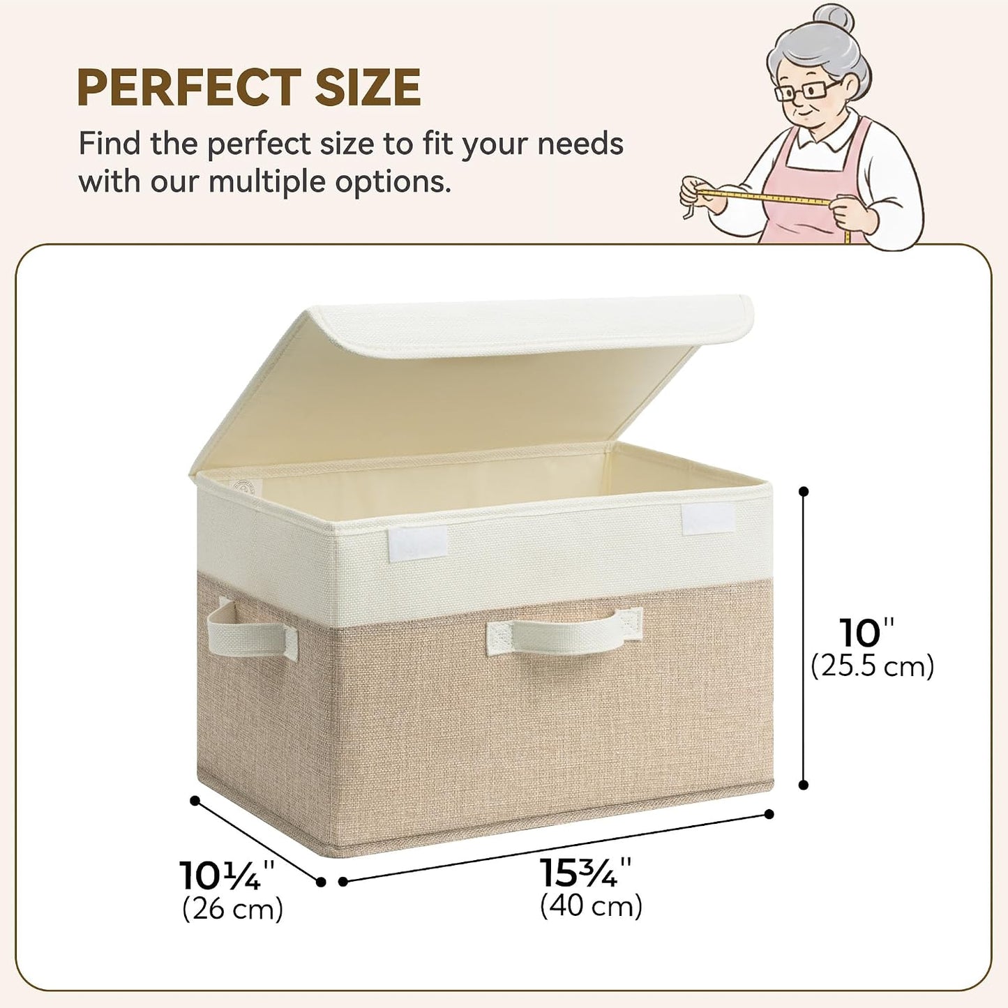 GRANNY SAYS Memory Keepsake Storage Box, Fabric Storage Bins with Lids