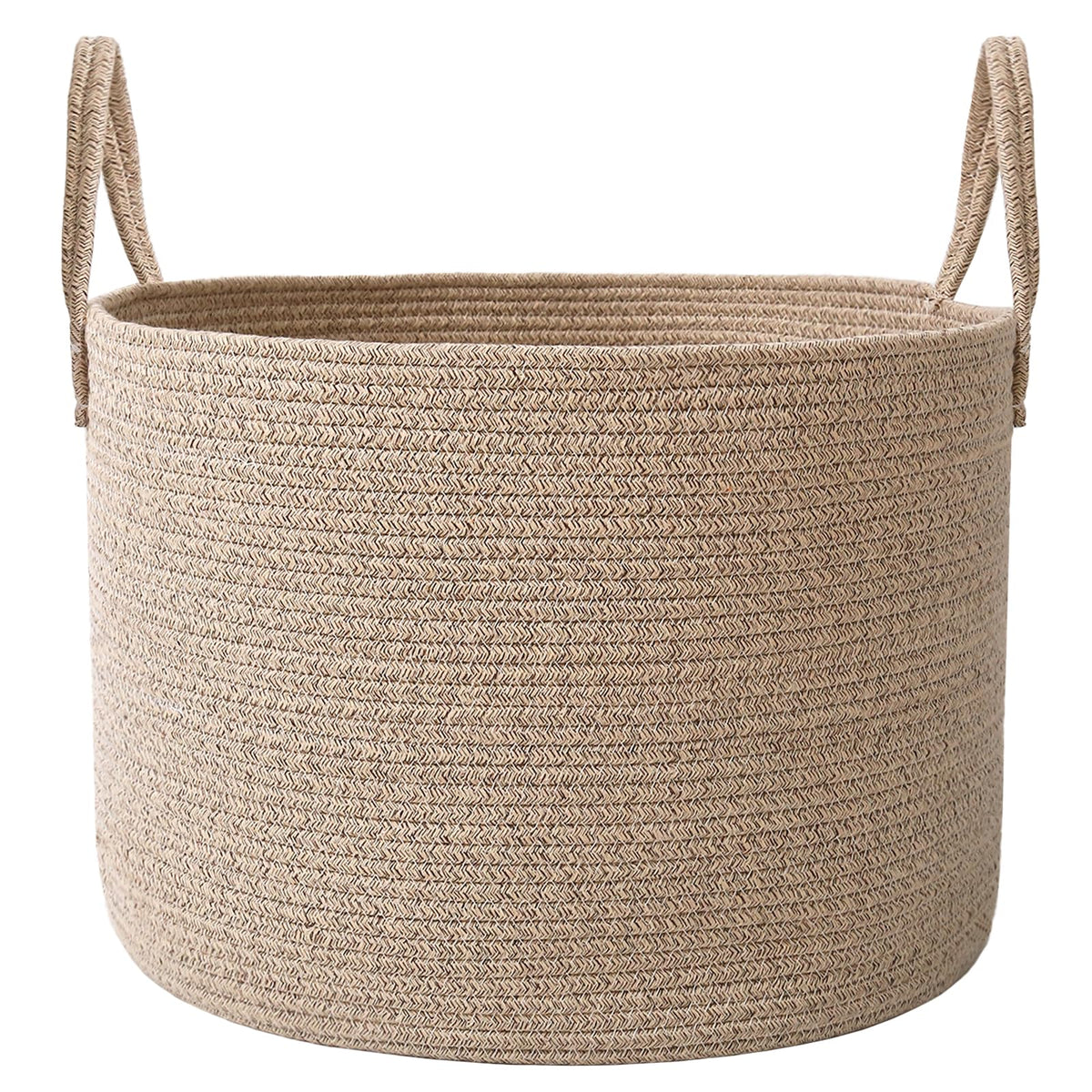 JMvicyroam 65L Extra Large Machine Washable Cotton Rope Blanket Basket