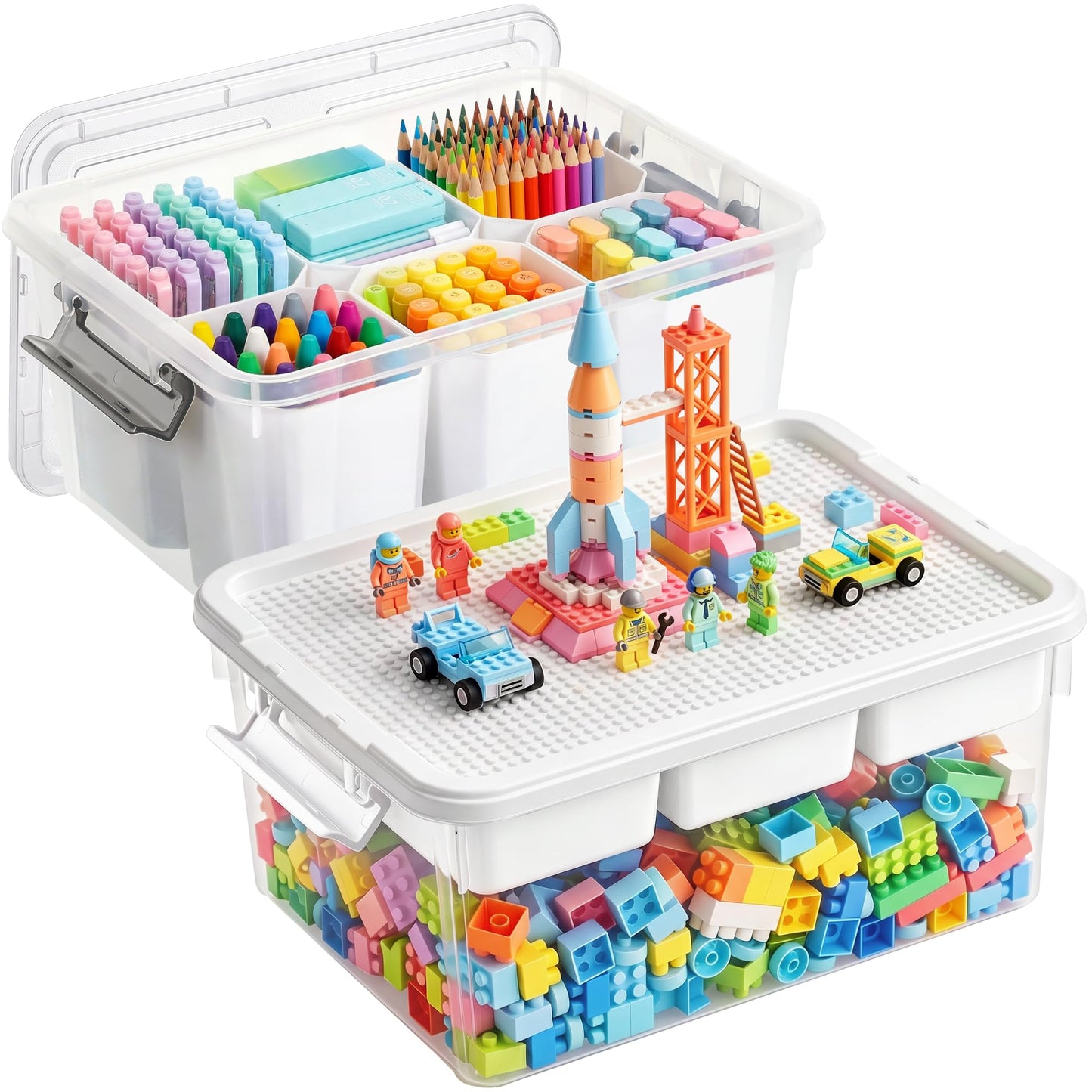 Citylife 17 QT Clear Storage Bins with Lids 1 Pack Plastic Storage Bins