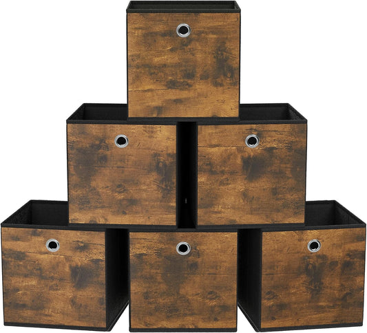 SONGMICS Storage Cubes, Set of 6, 11-Inch Foldable Closet Organizers