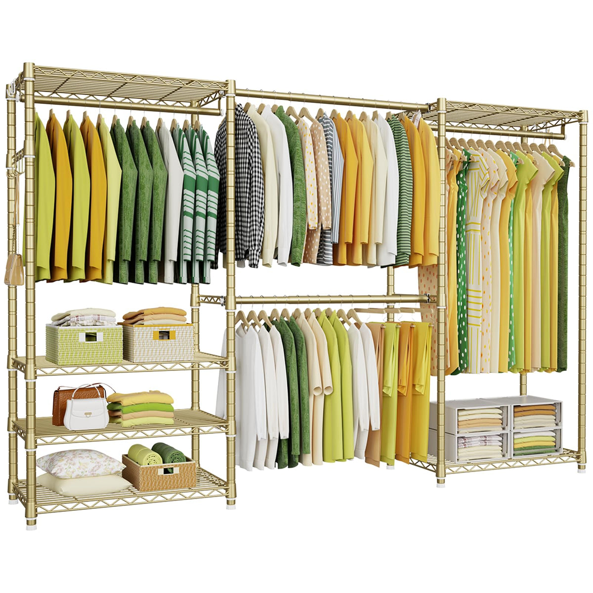 Ulif E1 Heavy Duty Closet Garment Rack, Easy to Assemble Wardrobe, Black