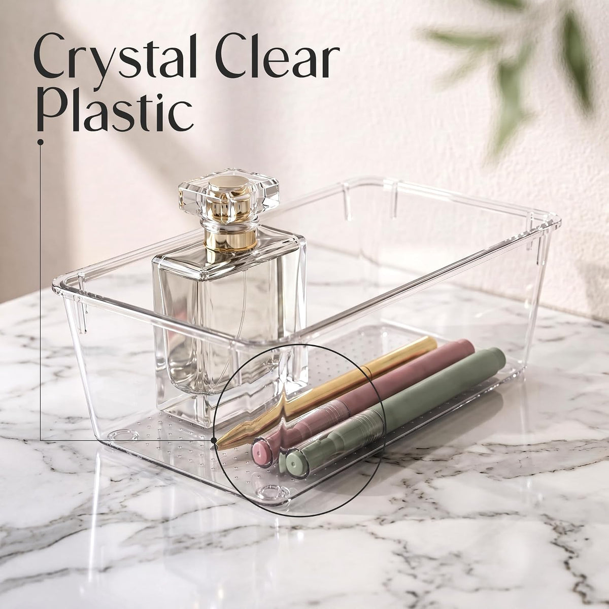 KICHLY 25-Piece Clear Drawer Organizer Set – Multi-Size Storage Trays