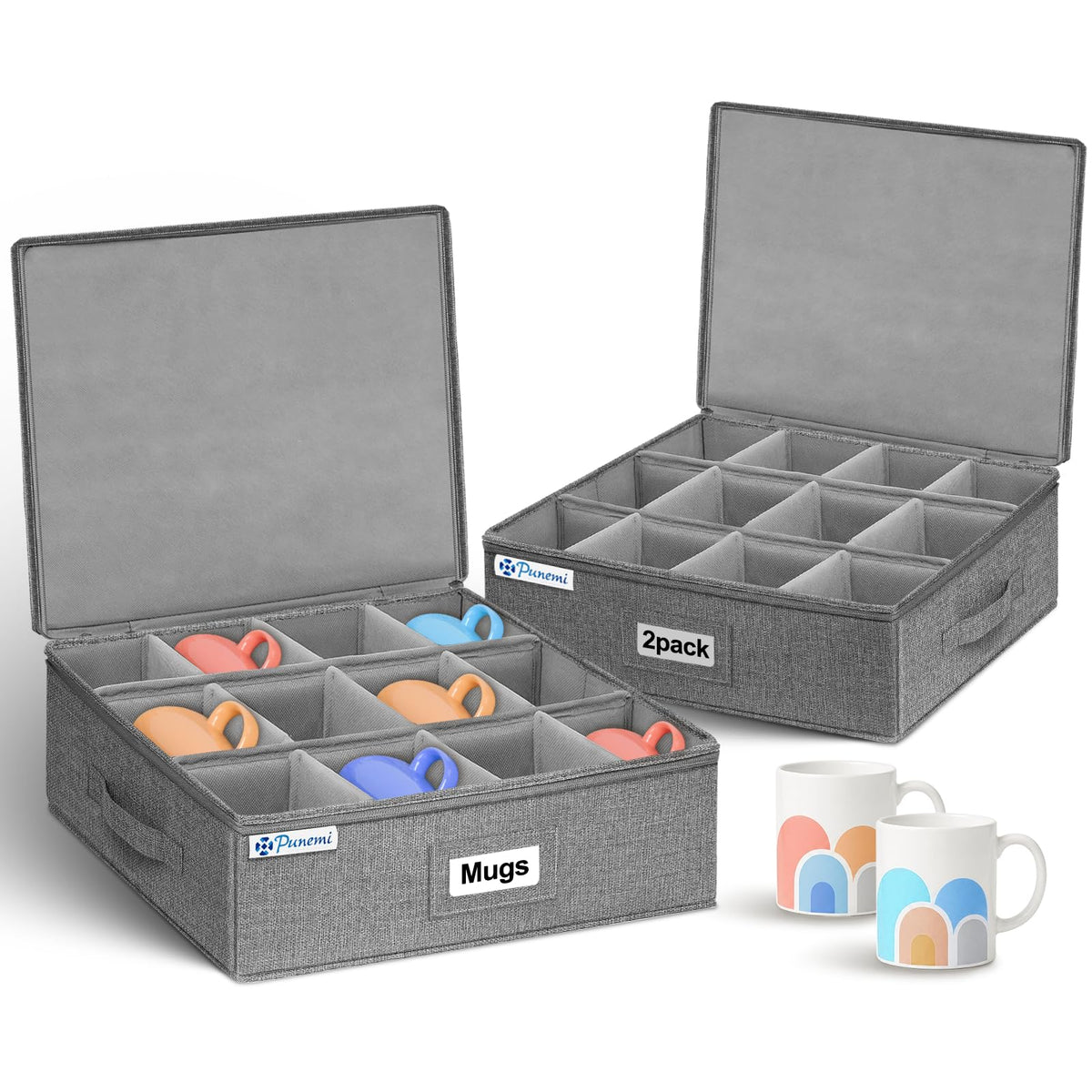 punemi Wine Glass Storage Box for 24 Glasses, Hard Shell Moving Case