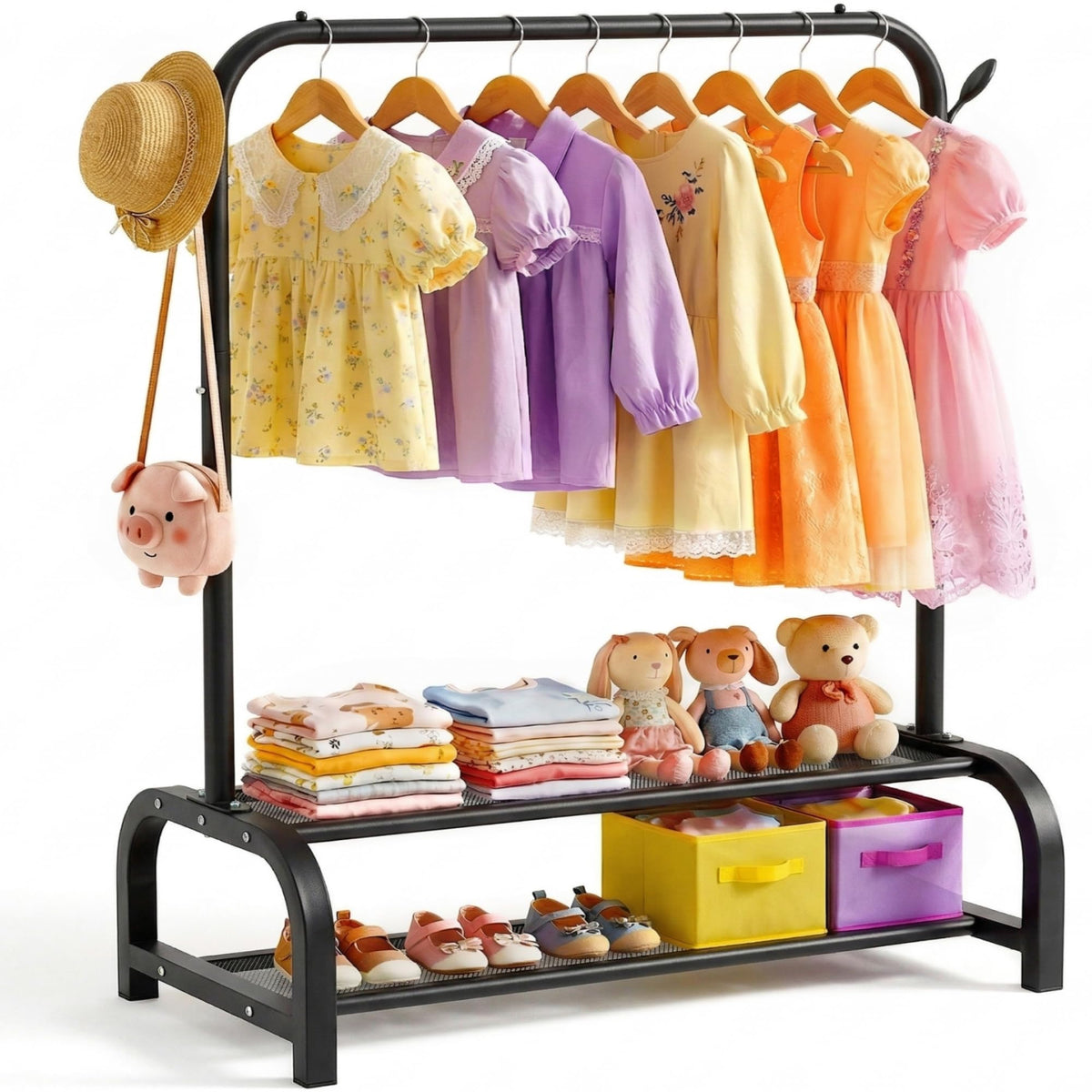 Kids Clothes Rack for Ages 3-6, Montessori Kids Clothing Rack, White