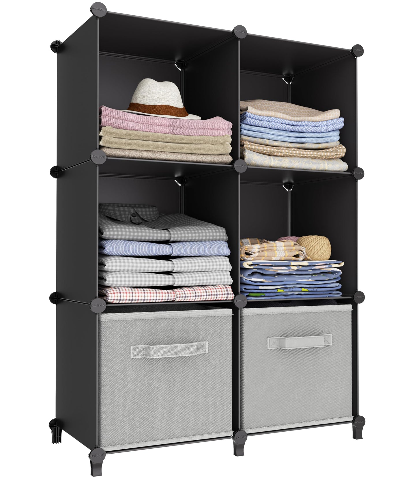 Stackable Closet Organizers and Storage 6 Cube Storage Organizer Closet Organizer for Bathroom Closet Storage for Wardrobe