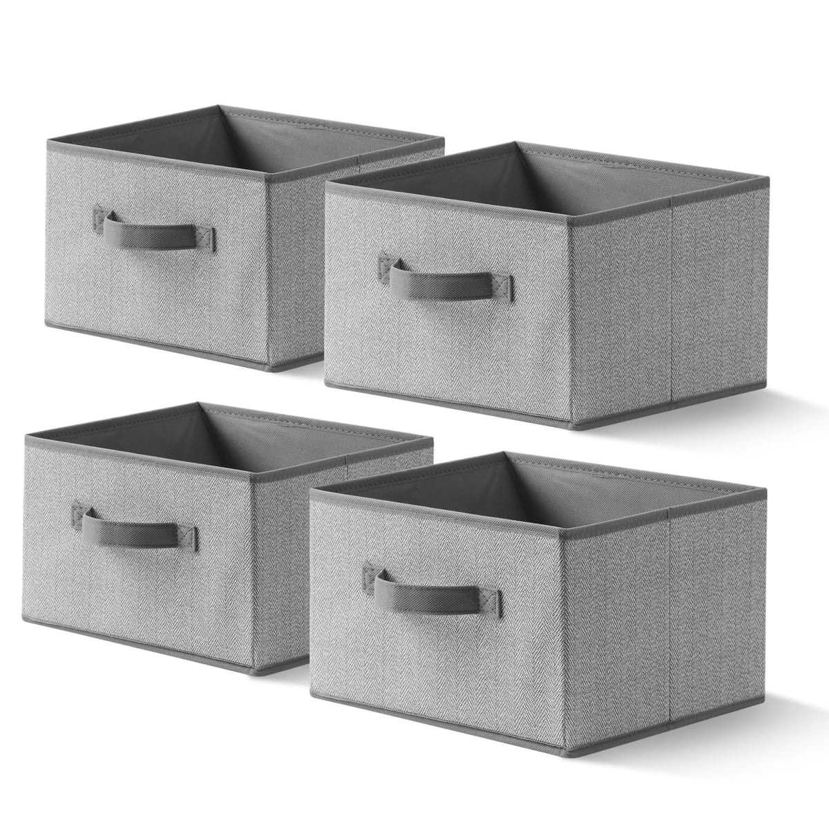 Storage Baskets, 11-Inch Woven Fabric Bins, Storage Cubes with Reinforced Handles, Organizer Bins for Closet Shelves, Foldable, for Toys, Clothes, Natural Beige (2PCS/Beige-11*11*7.8inch)
