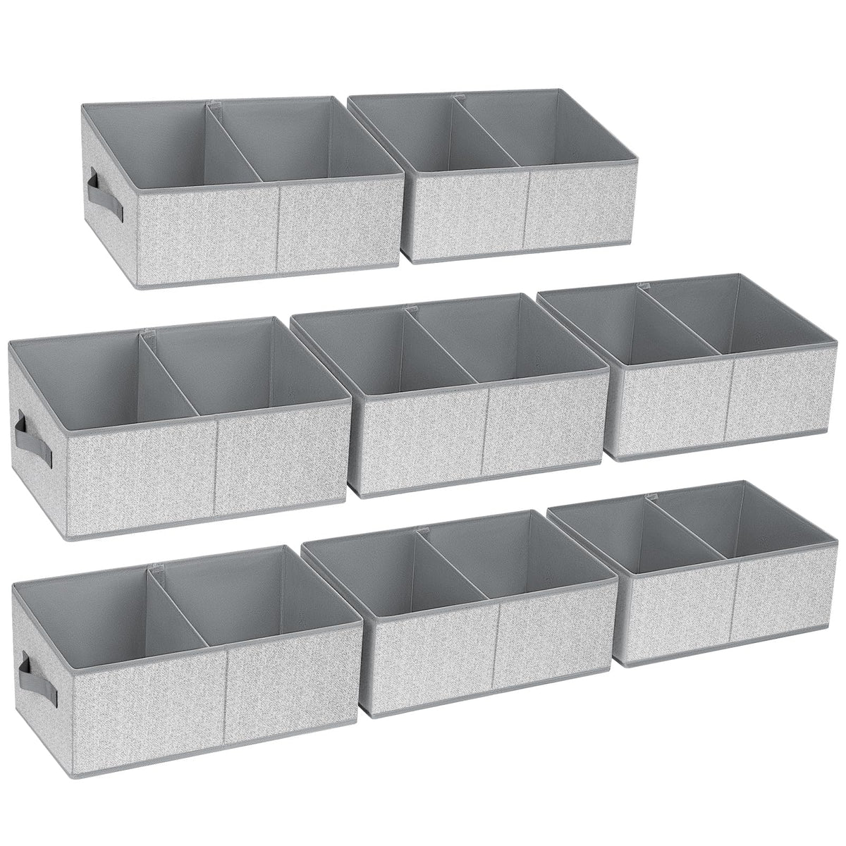 DIMJ Closet Storage Bins - Fabric Storage Baskets for Shelves, Collapsible Closet Organizers and Storage with Handles, Trapezoid Shelf Organization Storage Cubes for Purse, Toys, Books, Towel, Socks