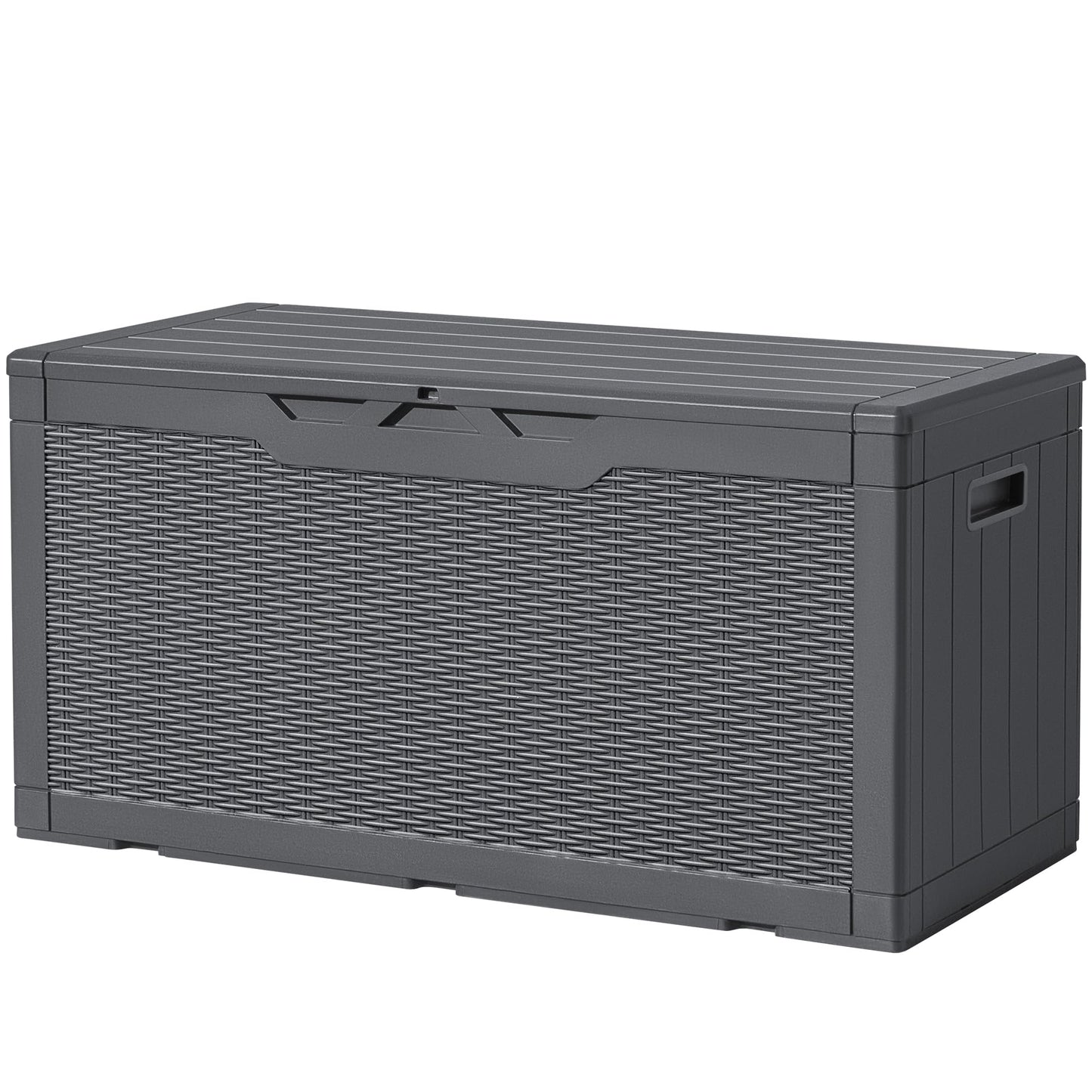 Devoko 30 Gallon Resin Deck Box Waterproof Outdoor Storage Box for Patio Furniture Pool Accessories Indoor Storage for Cushion Garden Tools (30 Gallon, Black)