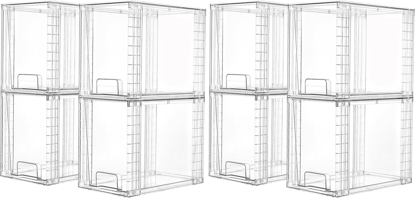Vtopmart 4 Pack Stackable Clear Drawer with Dividers
