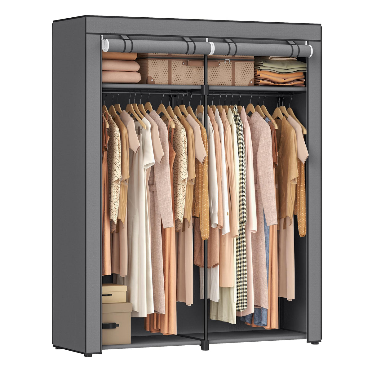 SONGMICS Closet Wardrobe, Clothes Storage, 55.1 x 16.9 x 68.5 Inches