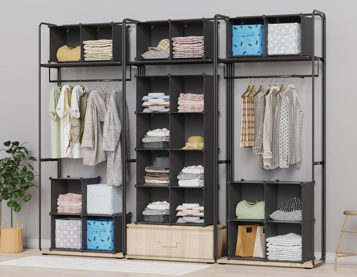 HOMIDEC Closet Organizers and Storage, 9 Cube Storage Organizer, Black