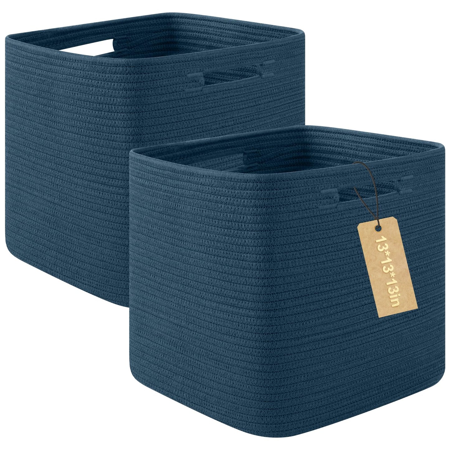 OIAHOMY 2 PACK Cube Storage Bin 13 Inch Collapsible Storage Cube Brown