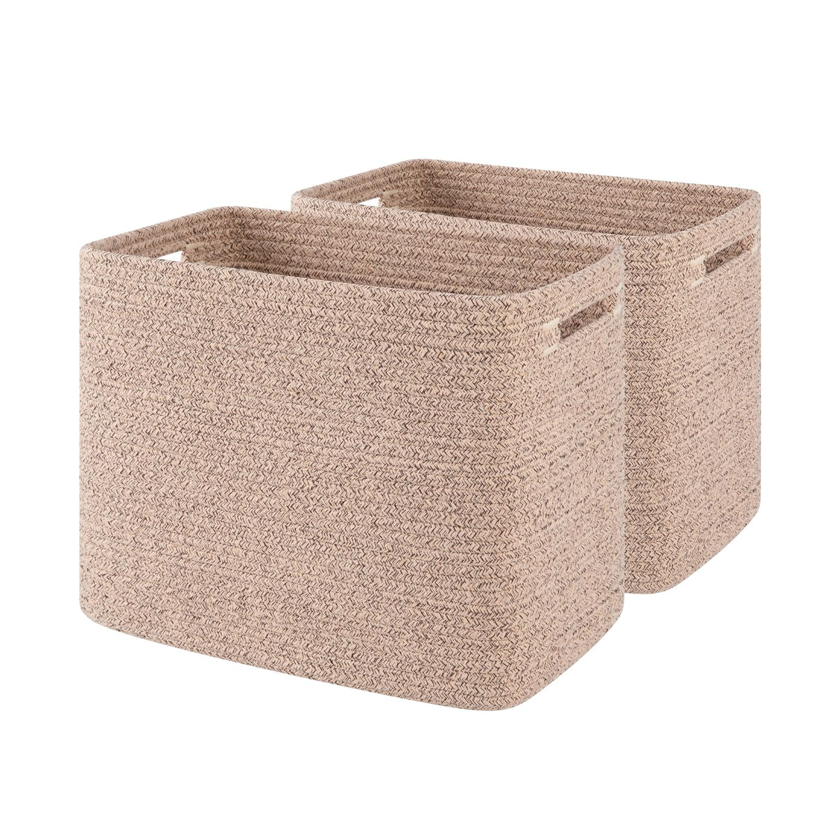 OIAHOMY 2 PACK Tall Storage baskets 42L Blanket Basket Living Room Brown