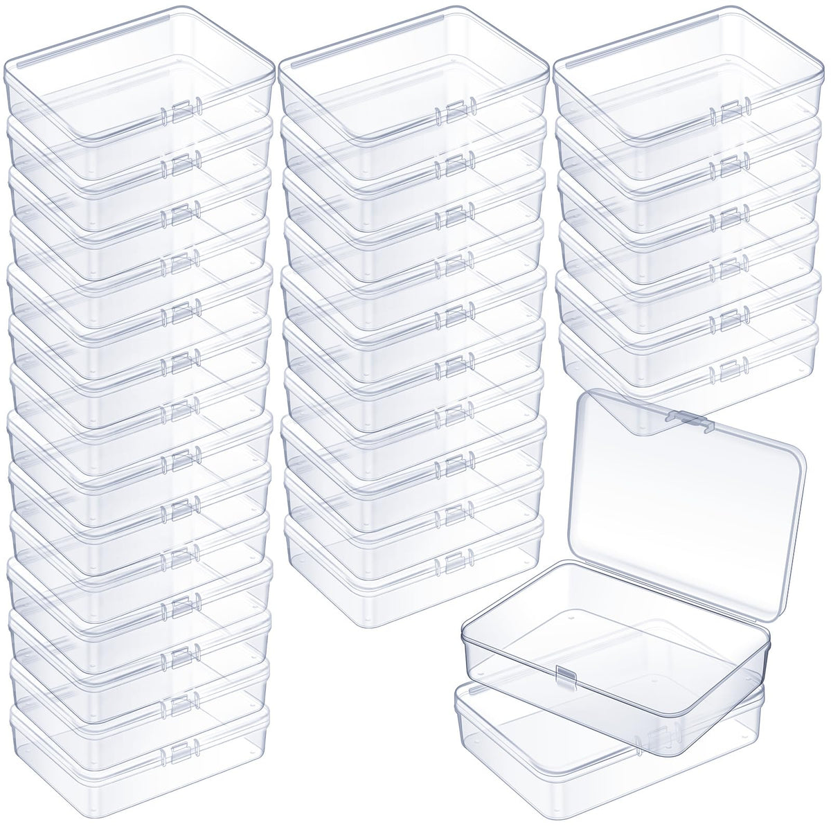 Jetec 6 Pieces Small Clear Plastic Storage Box, 3.3 x 2.1 x 1 Inch