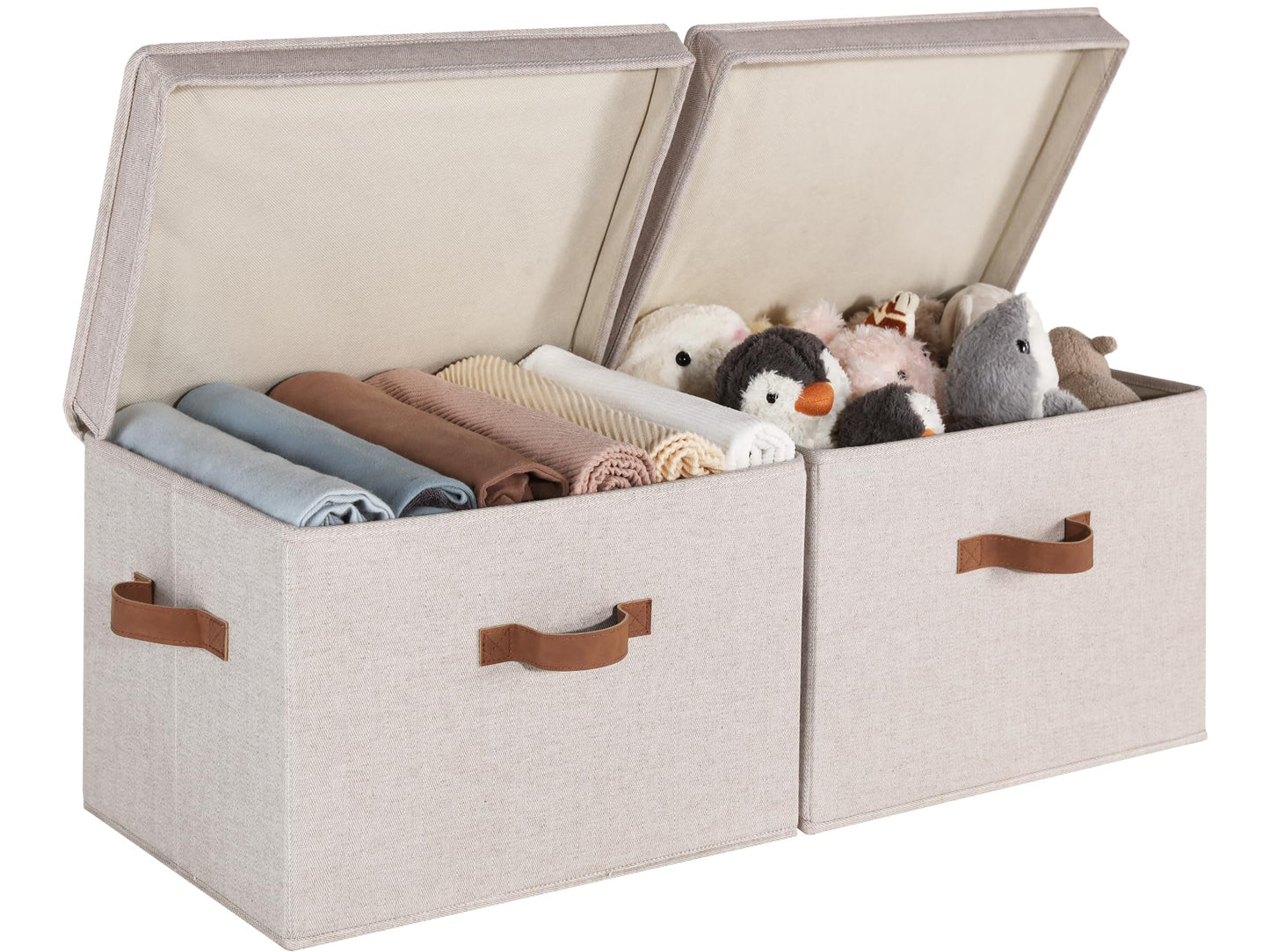 StorageWorks Fabric Storage Bins with Lids, Closet Storage Bins