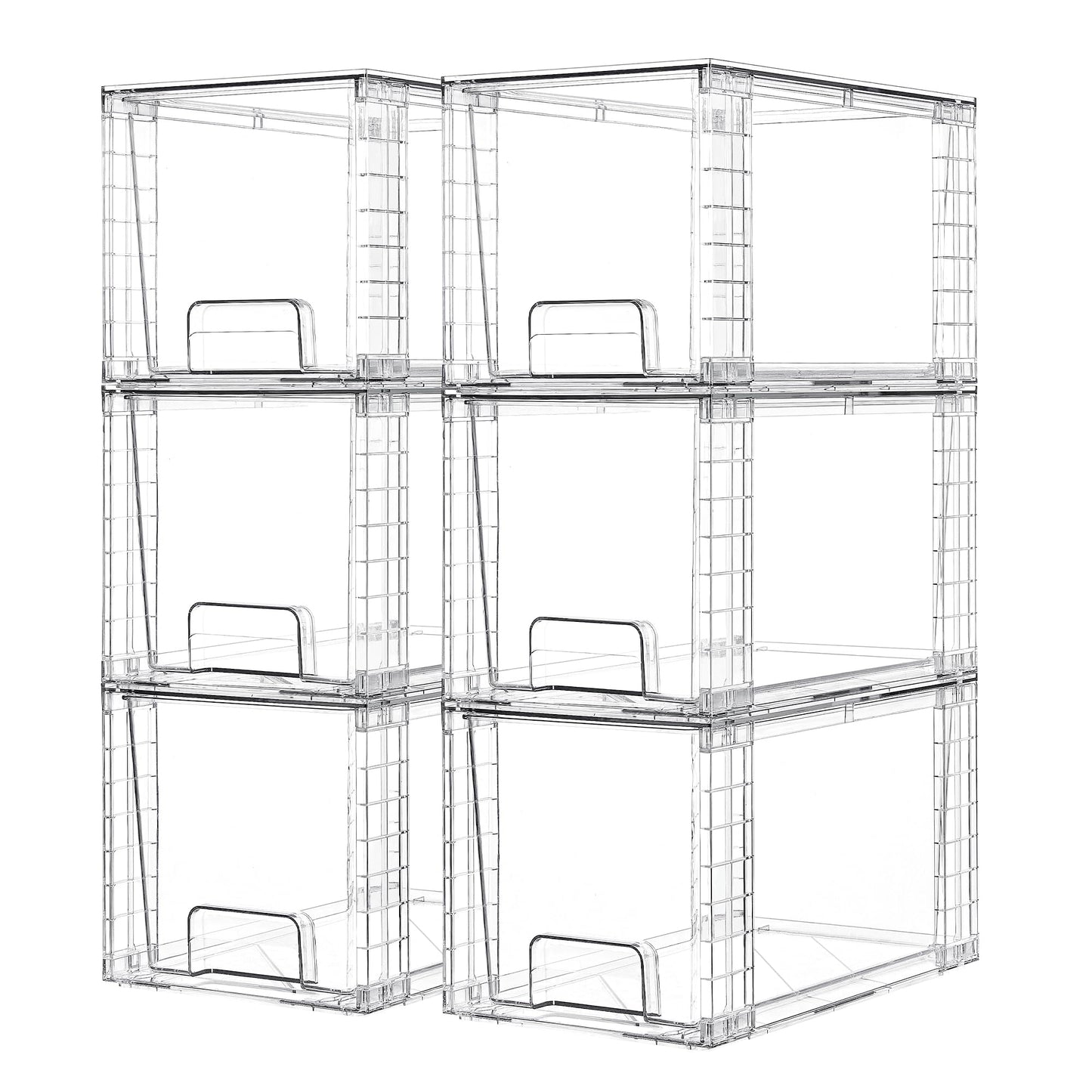 Vtopmart 4 Pack Large Stackable Storage Drawers, Clear