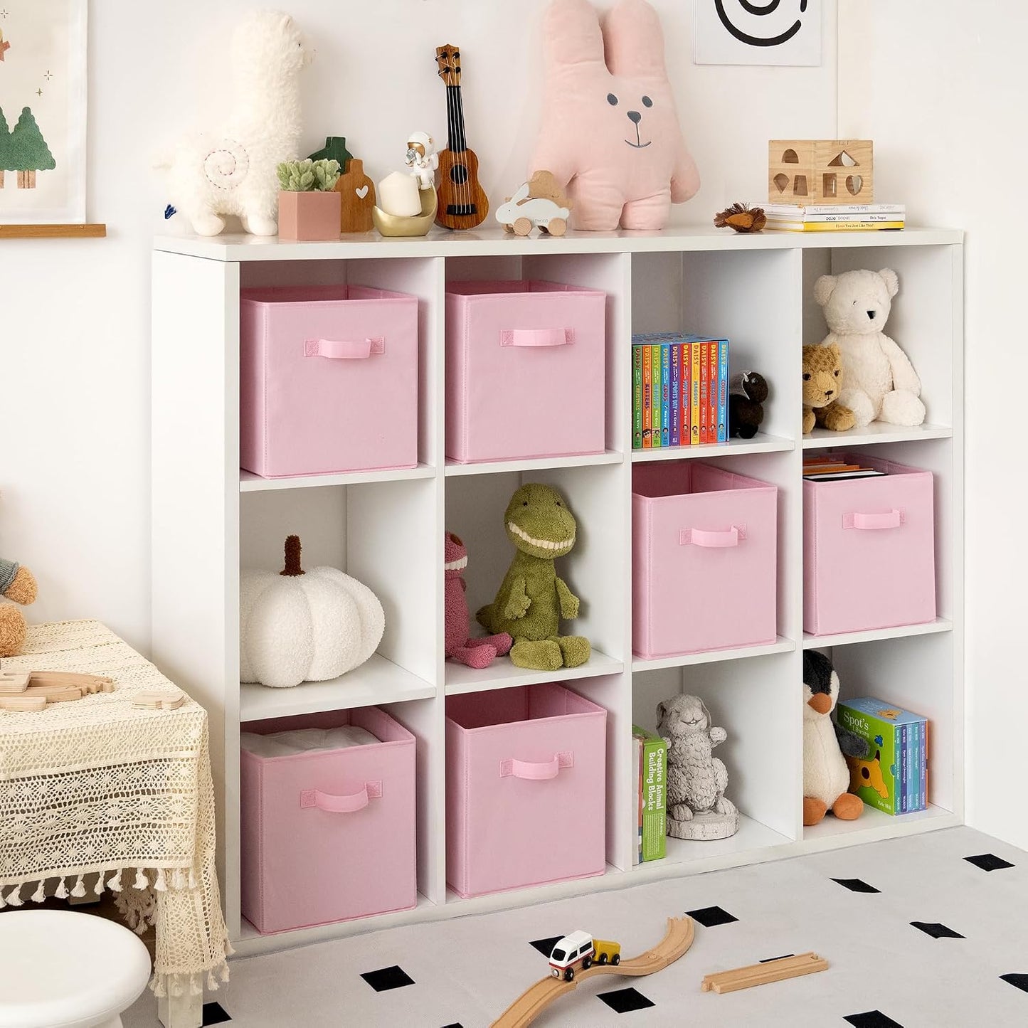 GRANNY SAYS 11 Inch Cube Storage Bins, 6-Pack Storage Cube Organizer, Pink