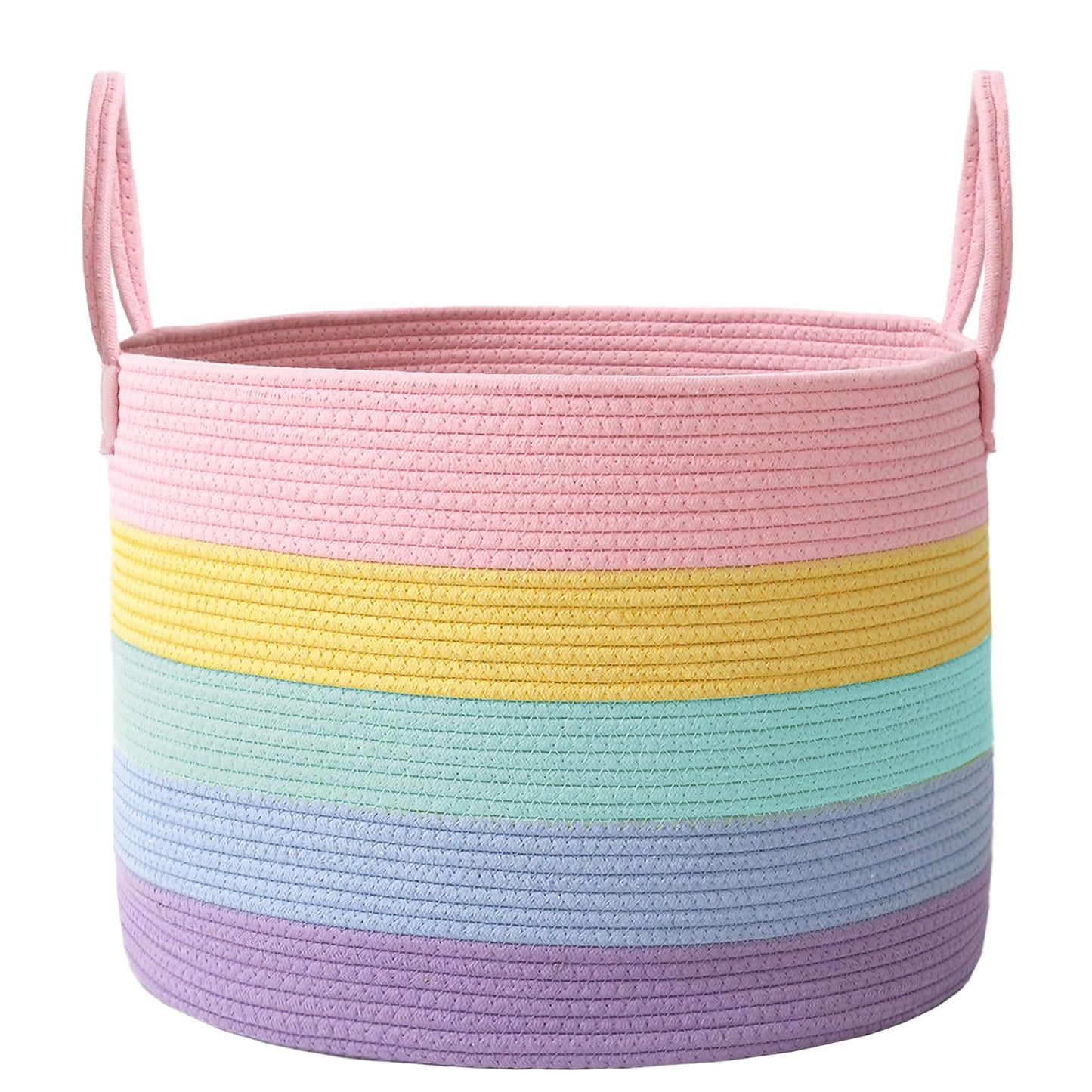 JMvicyroam 65L Extra Large Machine Washable Cotton Rope Blanket Basket